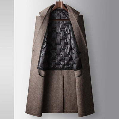 Abrigo de lana Old Money de media longitud con doble botonadura