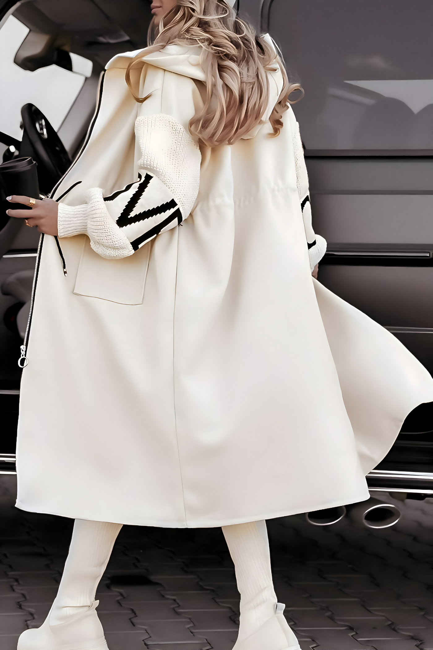 Elena | Chaqueta de mujer con mangas de punto y capucha