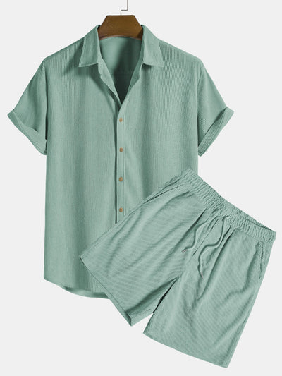 Conjunto Azrael con camisa de lino y pantalón corto