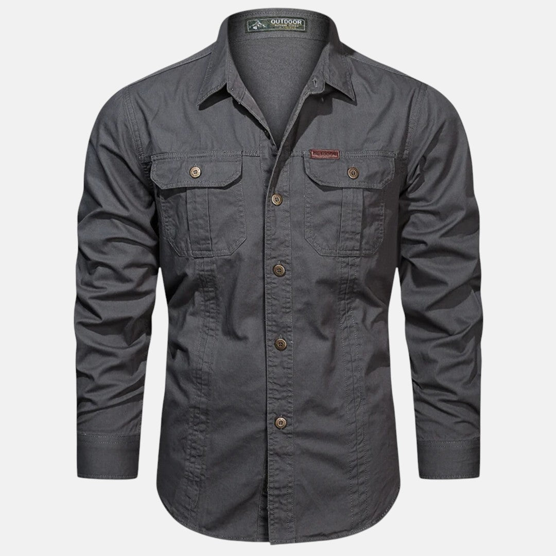 Jose | Camisa de Manga Larga con Botones y Bolsillos