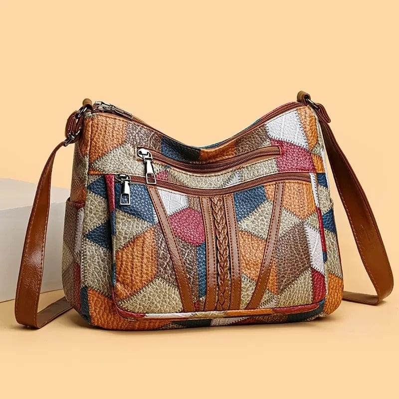 Solara | Bolso de mano de cuero mosaico