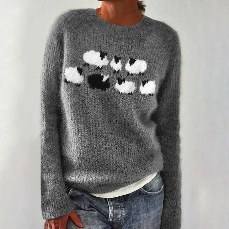 Lina - Jersey Cómodo con Lindo Diseño de Oveja