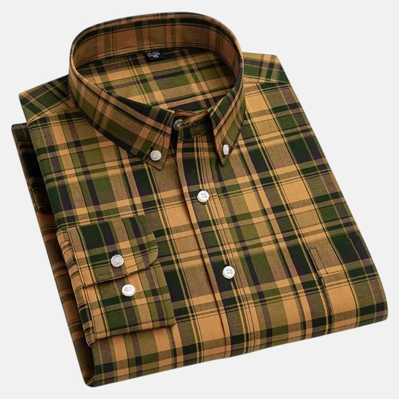 Díaz | Camisa de Cuadros de Manga Larga