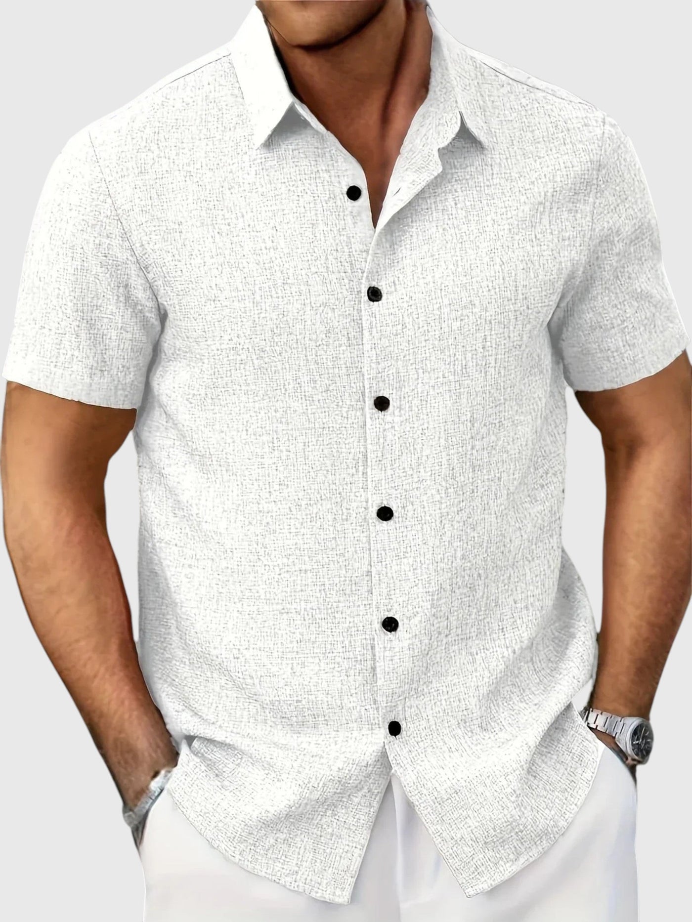 Santo | Camisa ligera de manga corta en mezcla de lino