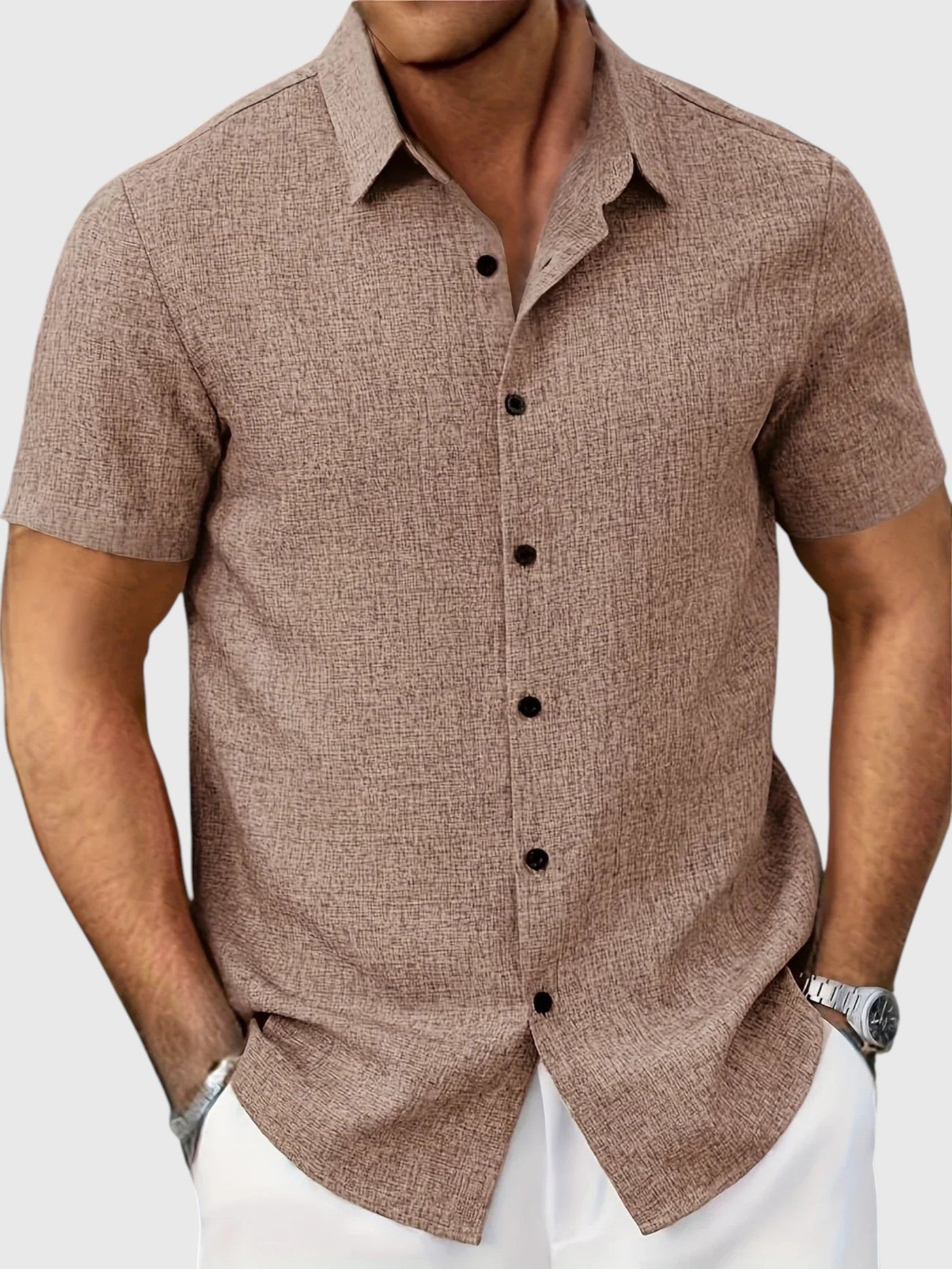 Santo | Camisa ligera de manga corta en mezcla de lino