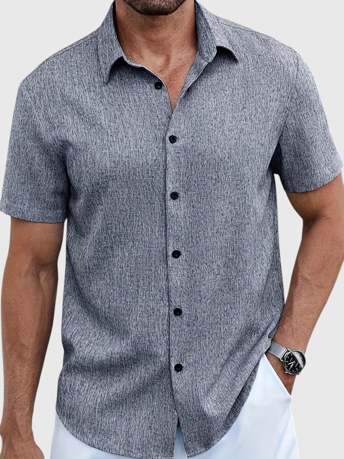 Santo | Camisa ligera de manga corta en mezcla de lino
