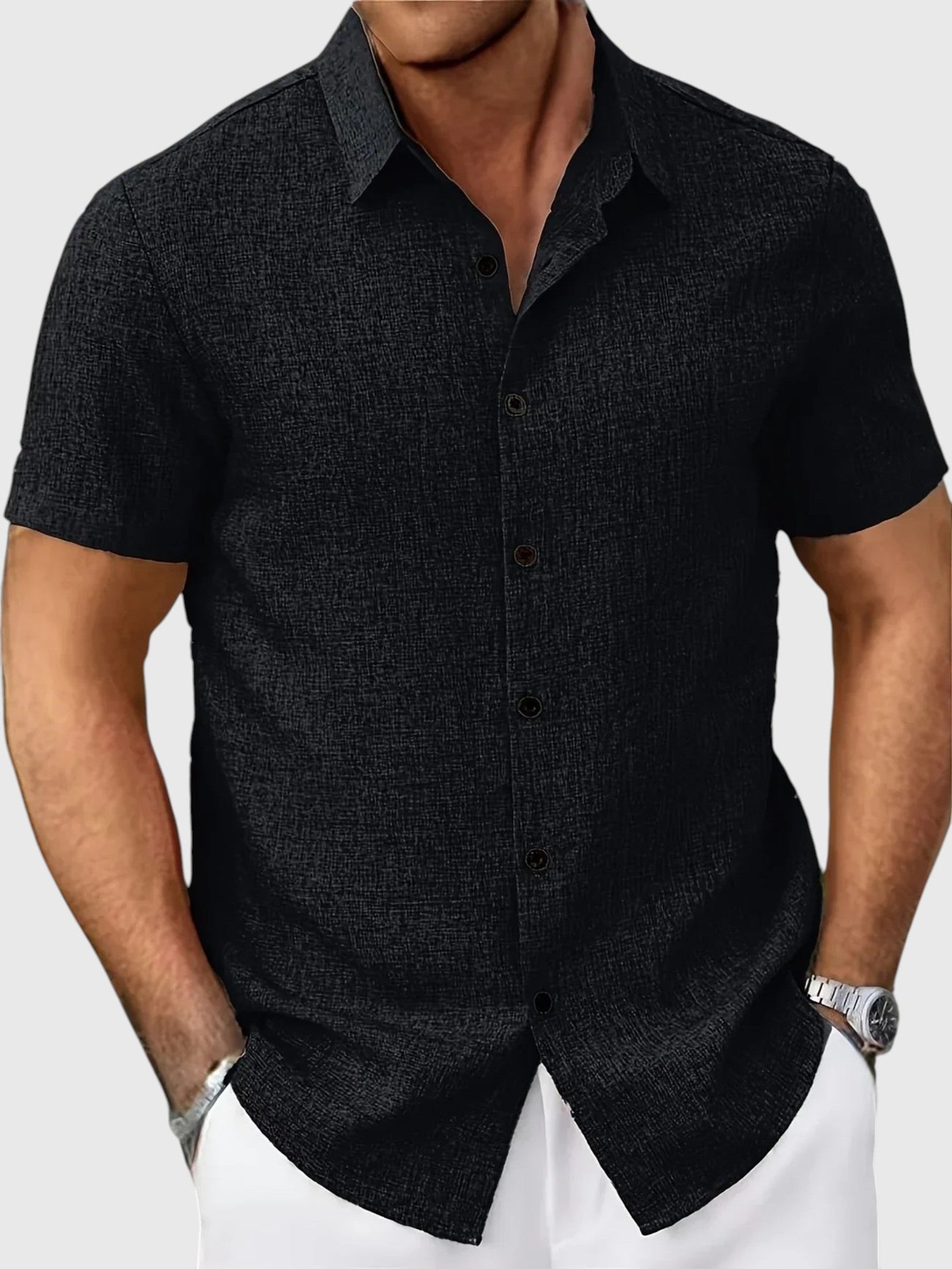 Santo | Camisa ligera de manga corta en mezcla de lino