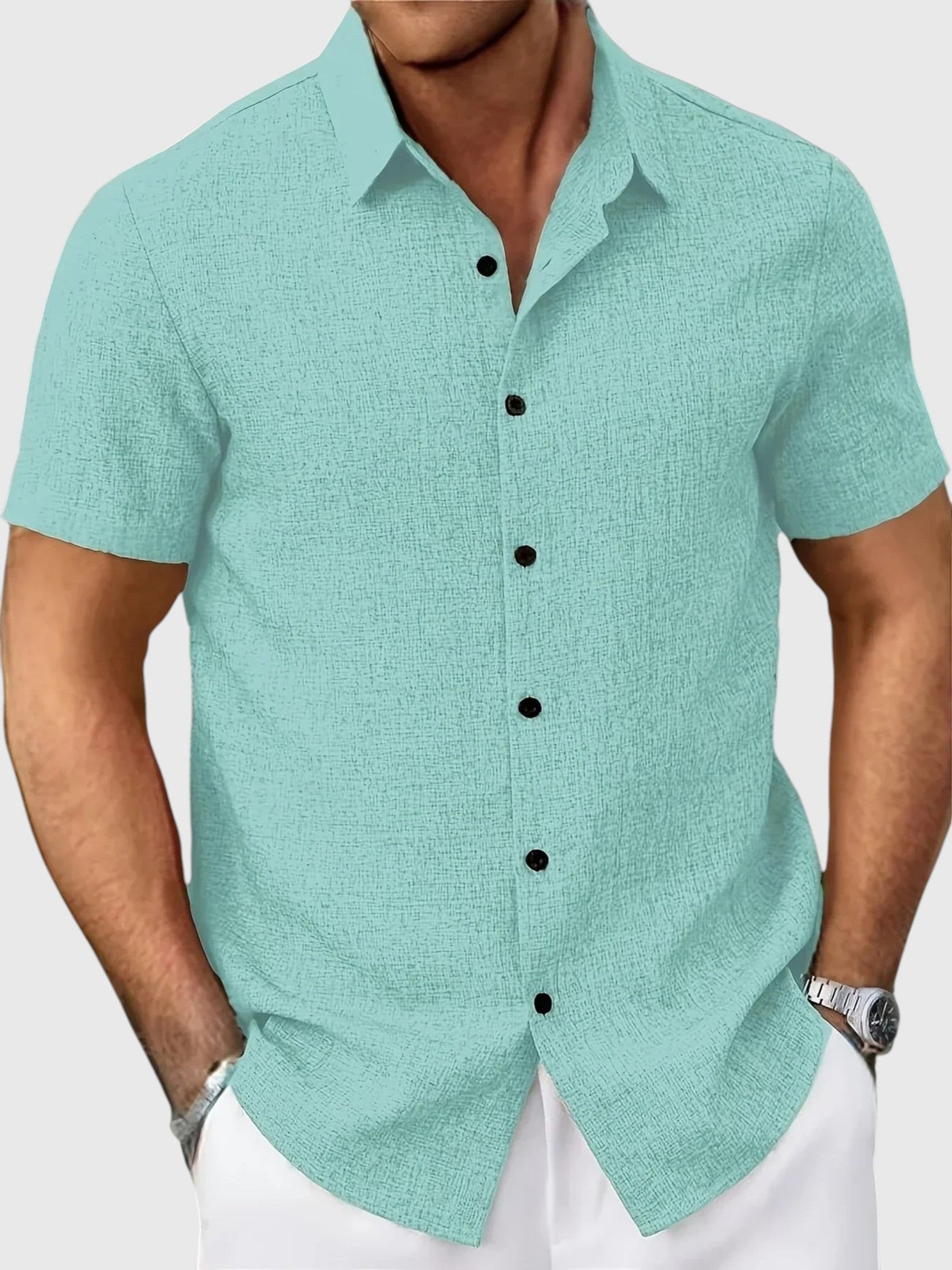 Santo | Camisa ligera de manga corta en mezcla de lino