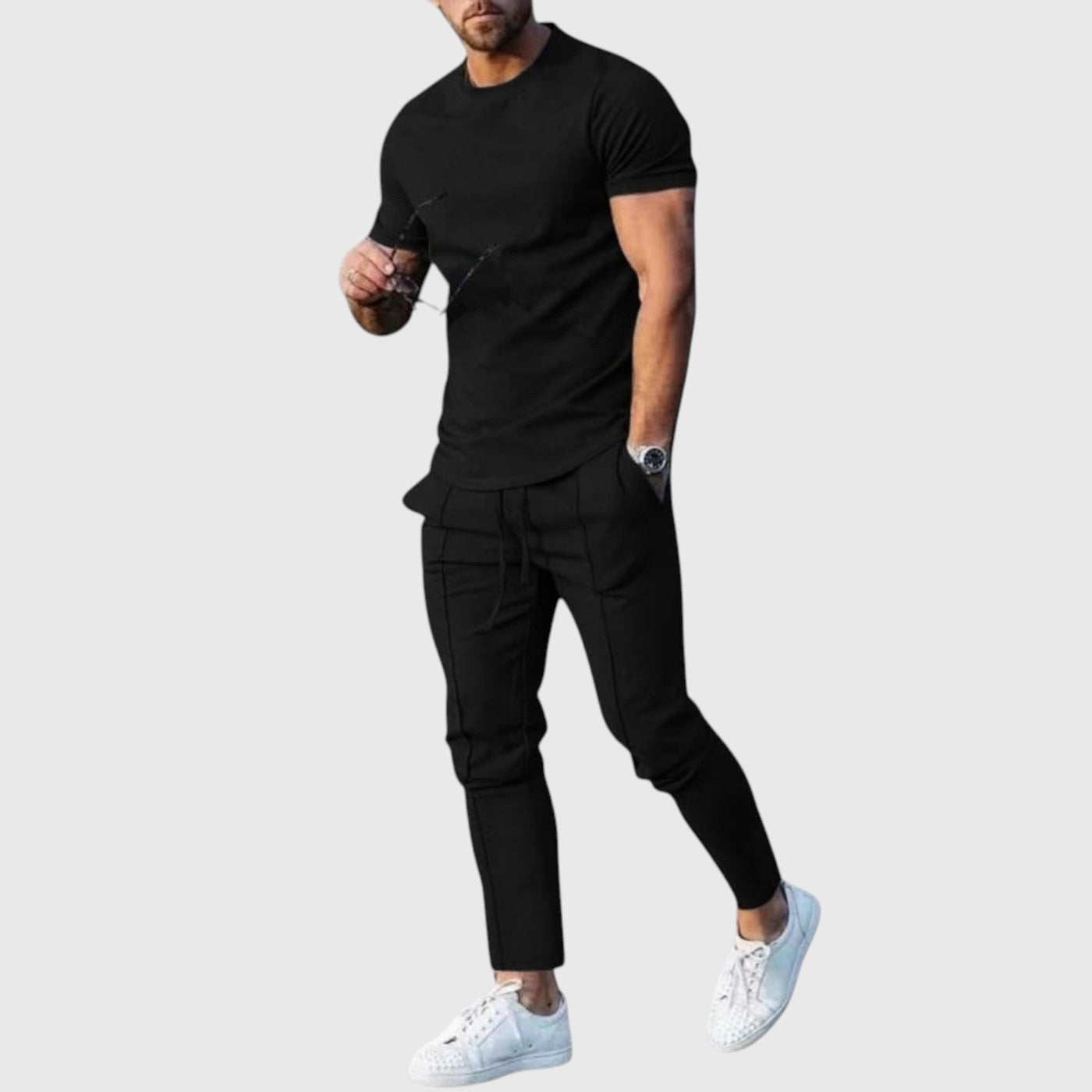 Conjunto deportivo Javier con camiseta y pantalón elástico