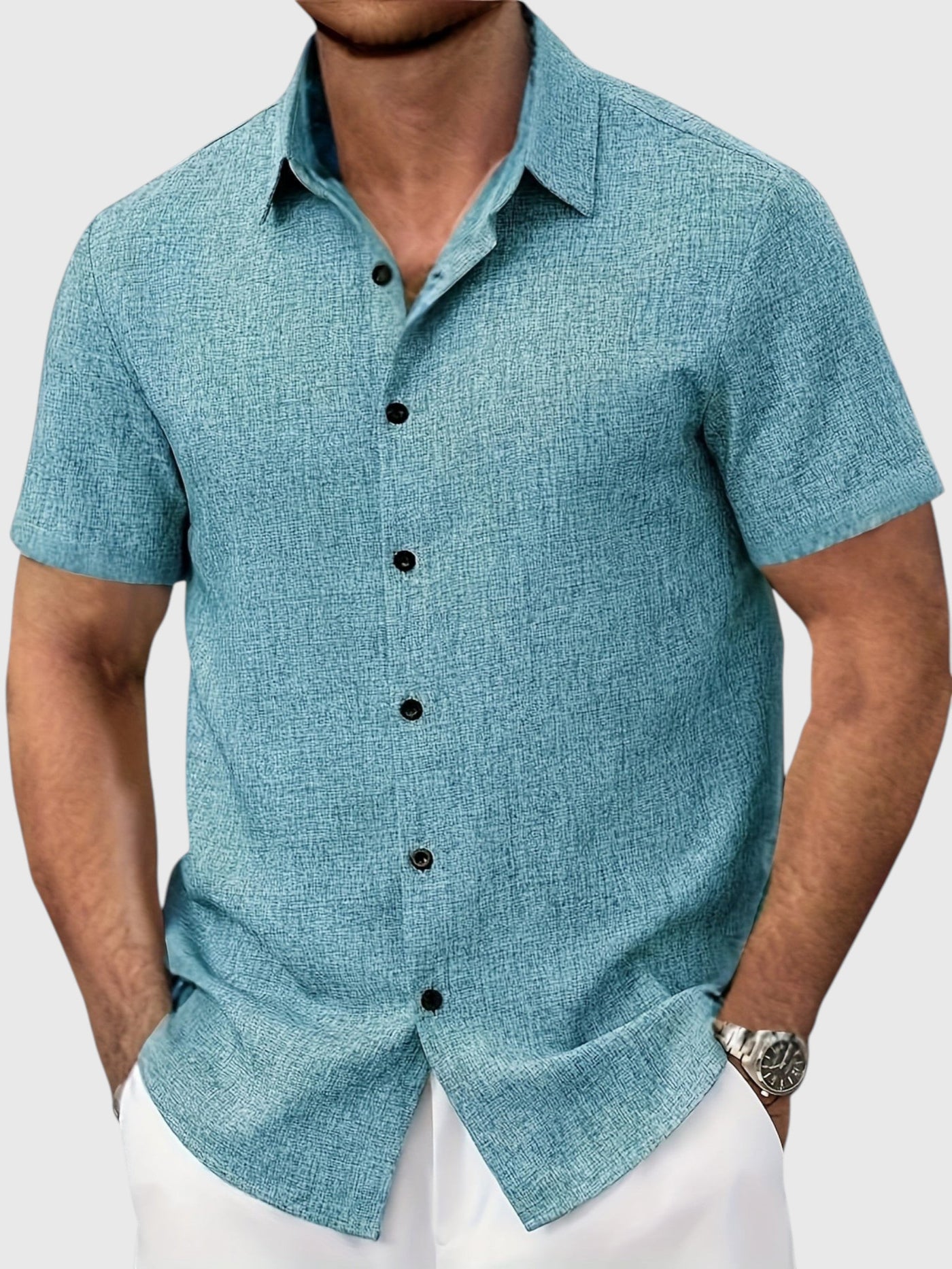 Santo | Camisa ligera de manga corta en mezcla de lino